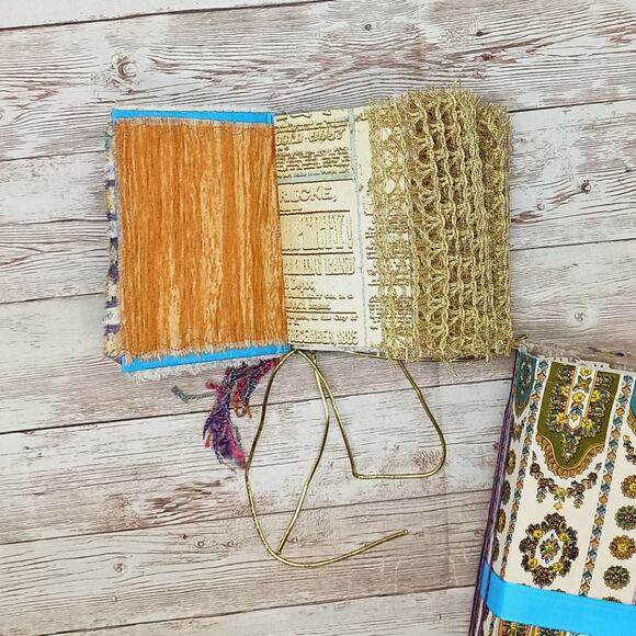 Small Purple & Gold Junk Journal, Handmade Recycled Journal, Chunky Junk Journal - Picture 16 of 16